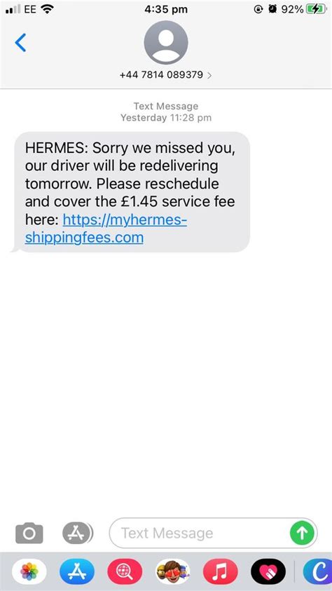 hermes check online reschedule